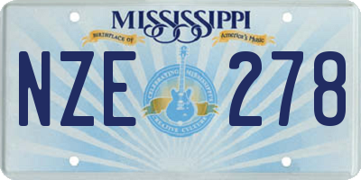 MS license plate NZE278