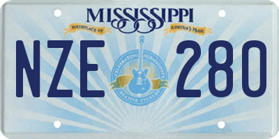 MS license plate NZE280