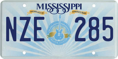 MS license plate NZE285