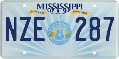 MS license plate NZE287