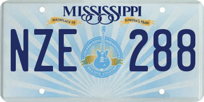 MS license plate NZE288
