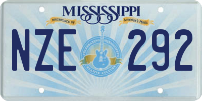 MS license plate NZE292
