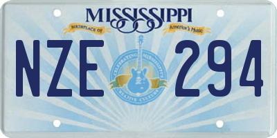 MS license plate NZE294