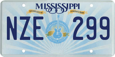 MS license plate NZE299