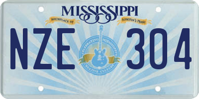 MS license plate NZE304