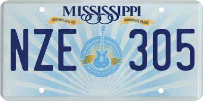 MS license plate NZE305