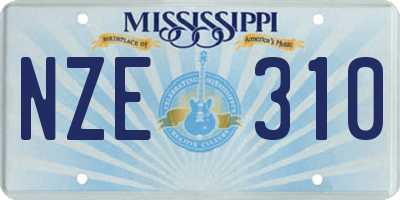 MS license plate NZE310