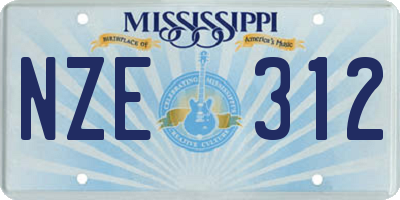 MS license plate NZE312