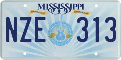 MS license plate NZE313