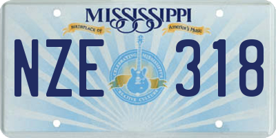 MS license plate NZE318