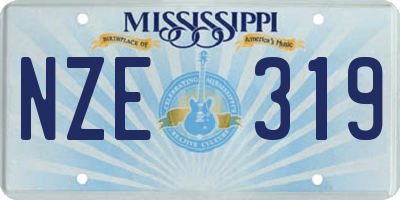 MS license plate NZE319