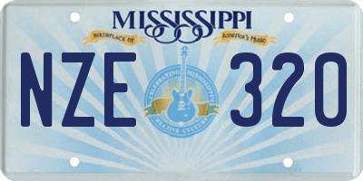MS license plate NZE320