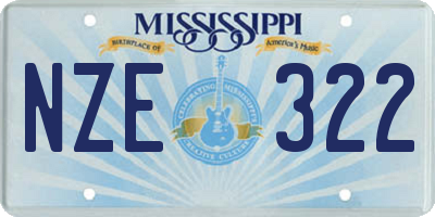 MS license plate NZE322