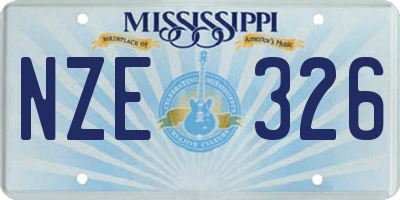 MS license plate NZE326