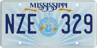MS license plate NZE329