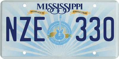 MS license plate NZE330
