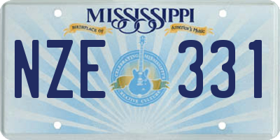 MS license plate NZE331