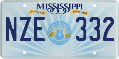 MS license plate NZE332
