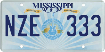 MS license plate NZE333