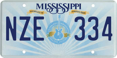 MS license plate NZE334