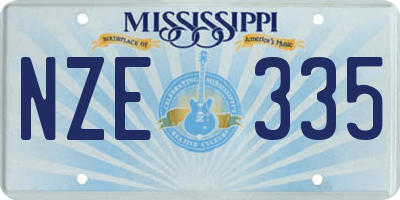 MS license plate NZE335