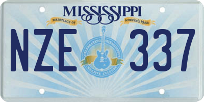 MS license plate NZE337