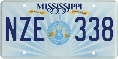 MS license plate NZE338