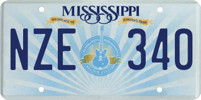 MS license plate NZE340