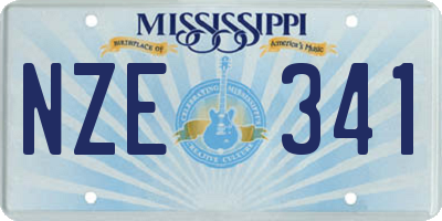 MS license plate NZE341