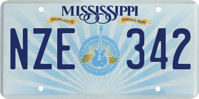 MS license plate NZE342