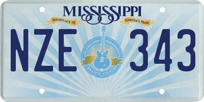 MS license plate NZE343