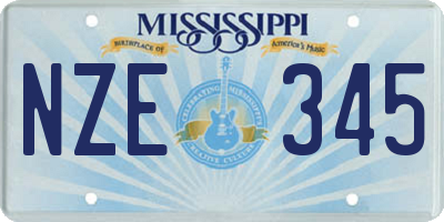 MS license plate NZE345