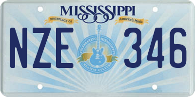 MS license plate NZE346