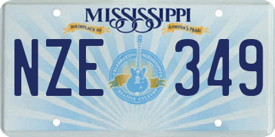 MS license plate NZE349