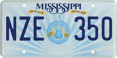 MS license plate NZE350