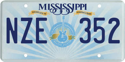 MS license plate NZE352