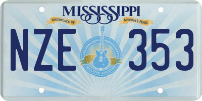 MS license plate NZE353