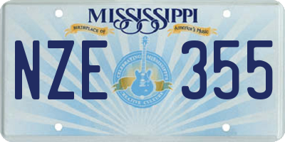 MS license plate NZE355