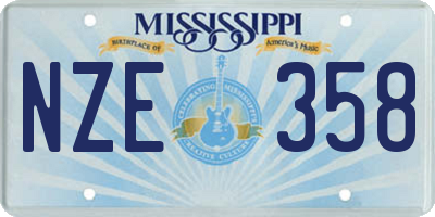 MS license plate NZE358