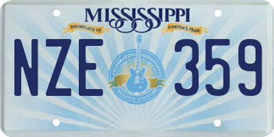 MS license plate NZE359