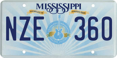 MS license plate NZE360