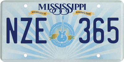 MS license plate NZE365