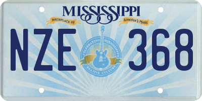 MS license plate NZE368