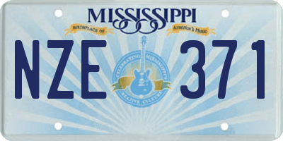 MS license plate NZE371