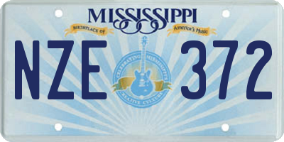 MS license plate NZE372