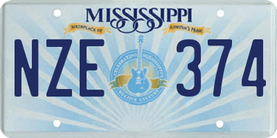 MS license plate NZE374
