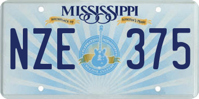 MS license plate NZE375