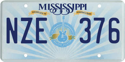MS license plate NZE376