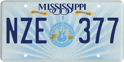 MS license plate NZE377