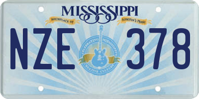 MS license plate NZE378